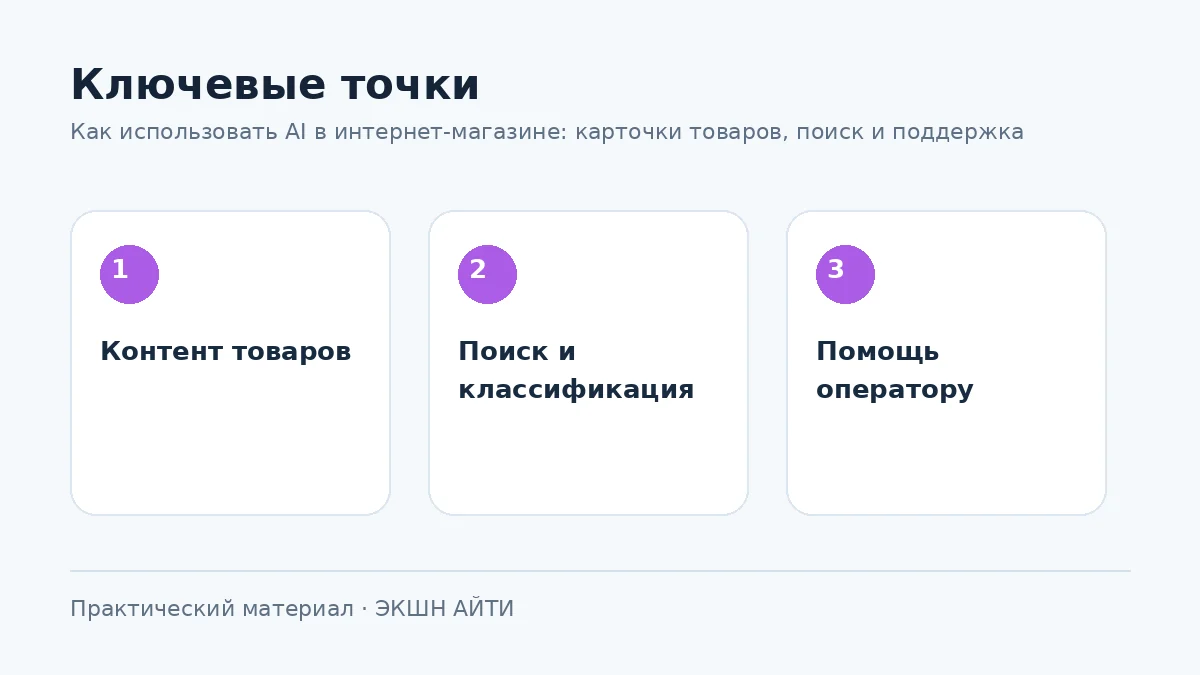 Сценарии применения AI в интернет-магазине