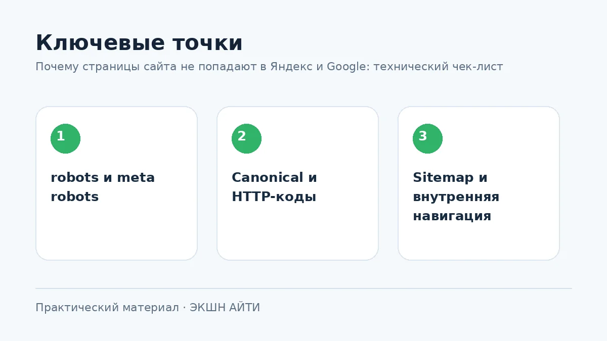 Технический чек-лист индексации страниц