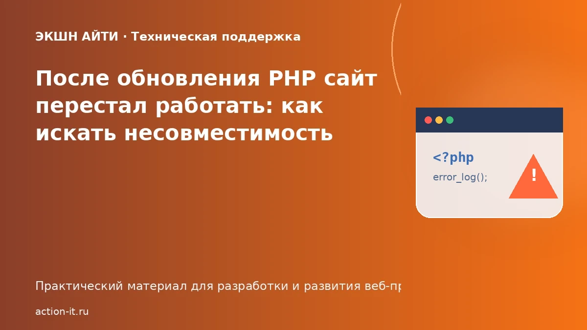 Диагностика сайта после обновления PHP